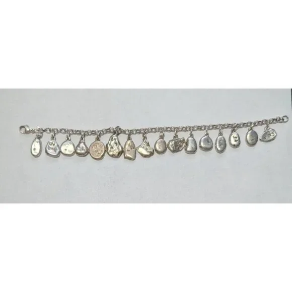 Sterling Silver Charm Bracelet 16 Inspirational Charms Lobster Clasp Size 7 - Picture 3 of 16